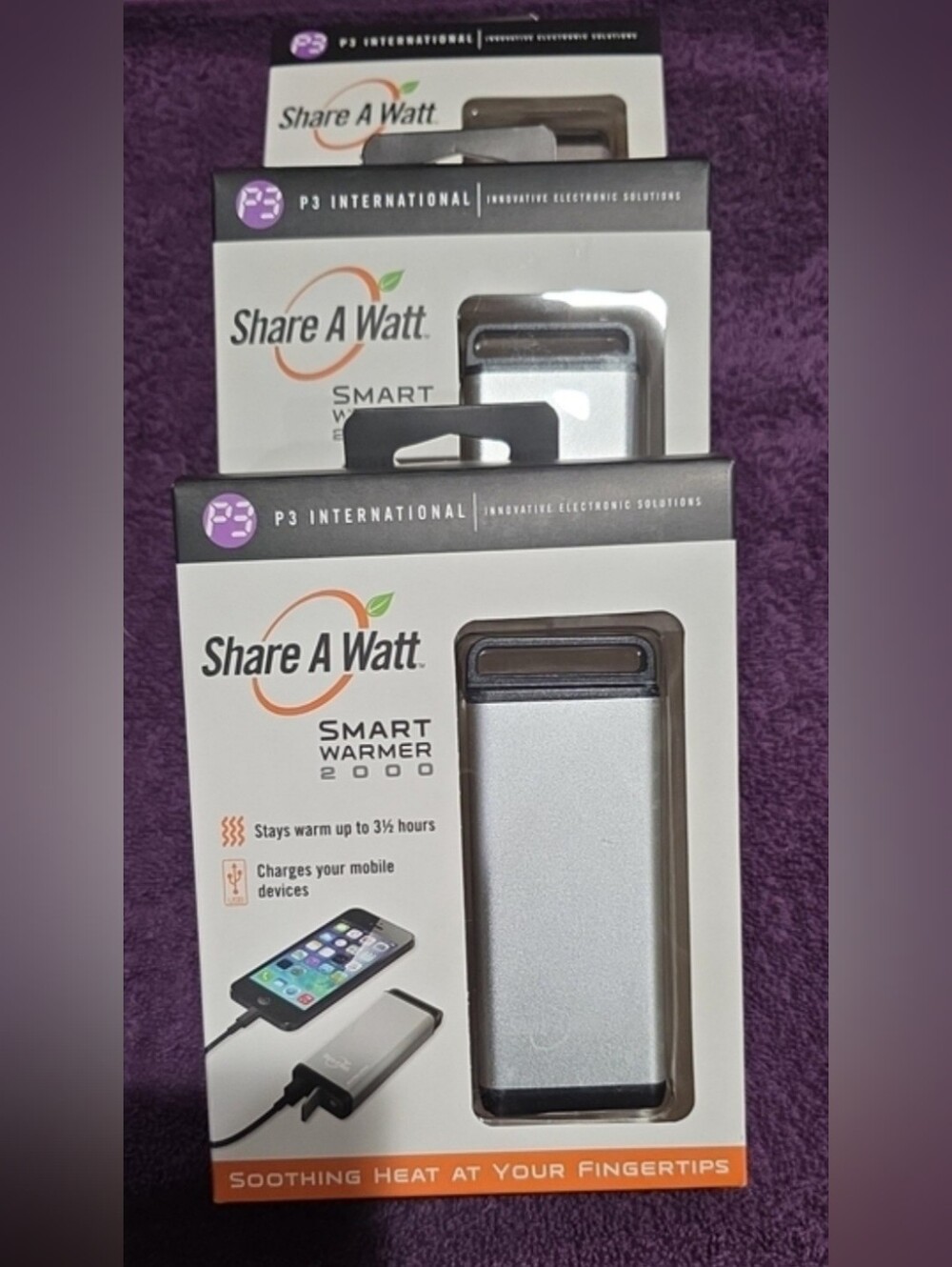 Smart Warmer 2000 Portable Hand Warmer & Charger - 3 Items